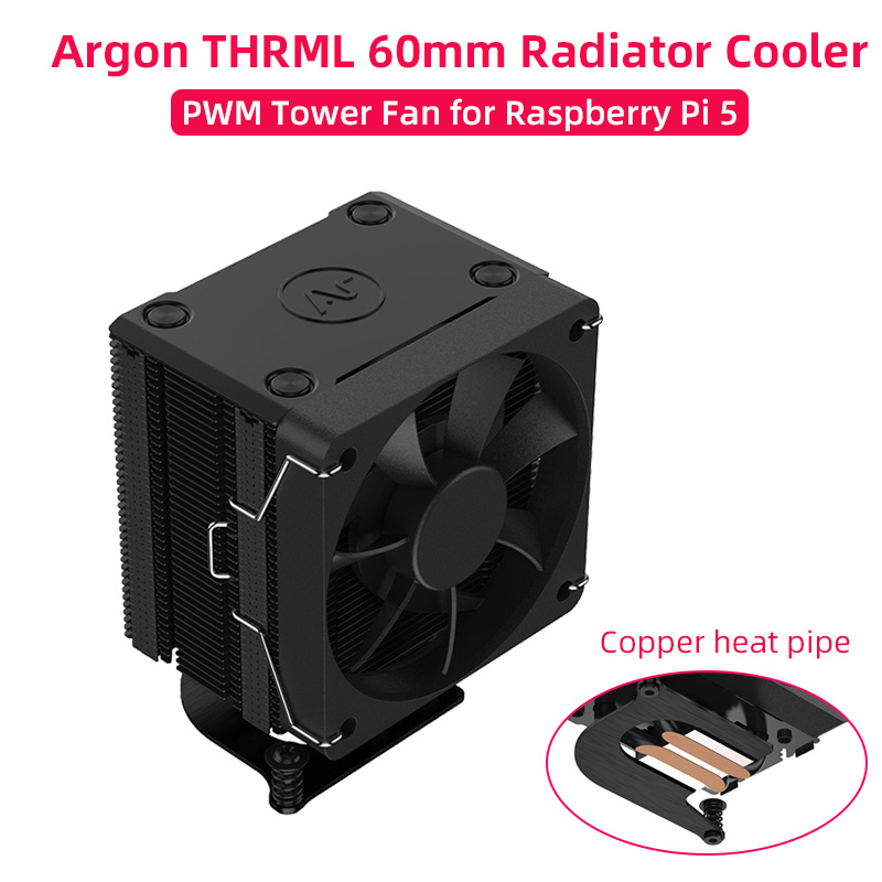 Pi Power Supply - مبرد رادياتير Pi 5 مع أنبوب