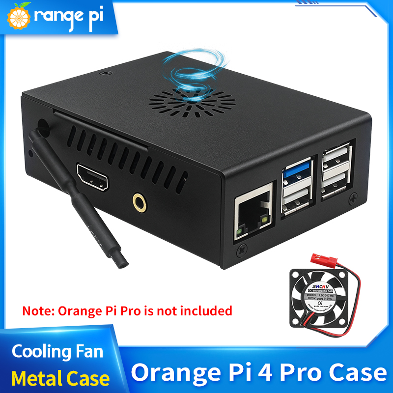 Pi Power Supply - علبة معدنية سوداء واقية لـ Orange