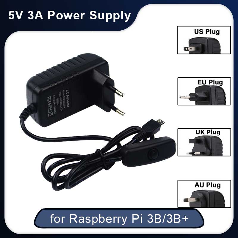 5 فولت 3A التوت بي 3 نموذج B + - مراجعة Pi Power Supply وسعره