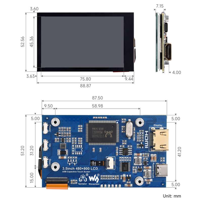 شاشة LCD تعمل باللمس بالسعة 3. - مراجعة Pi Display وسعره